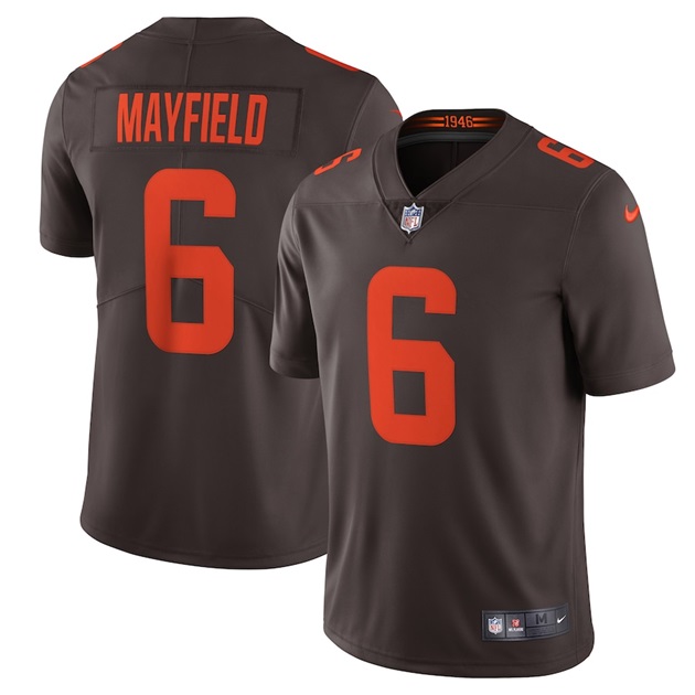 mens nike baker mayfield brown cleveland browns alternate vapor limited jersey